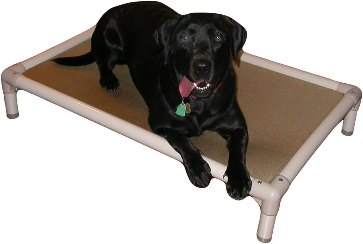 Chewproof Bed - Almond PVC - 50" X 36" - Heavy Duty Vinyl - Smoke
