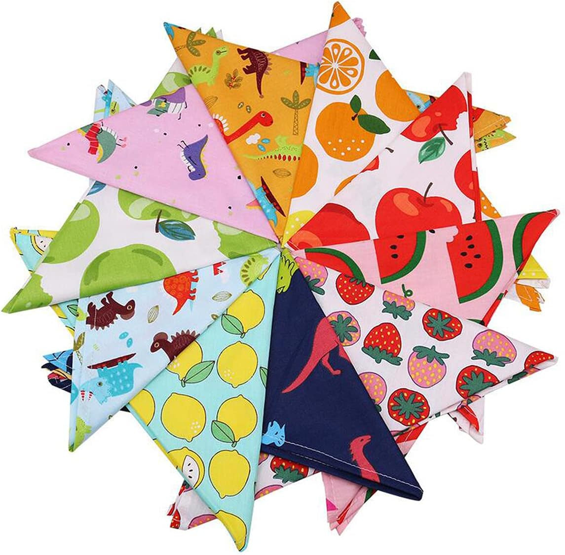 Dog Bandanas,8 Pcs Pet Bandanas Bulk Medium Dog Bandanas Fruit Pattern Summer Style Pet Triangle Bibs for Medium and Large Dog and Cat Pet Kerchief Scarf (Adjustable,Random Color)