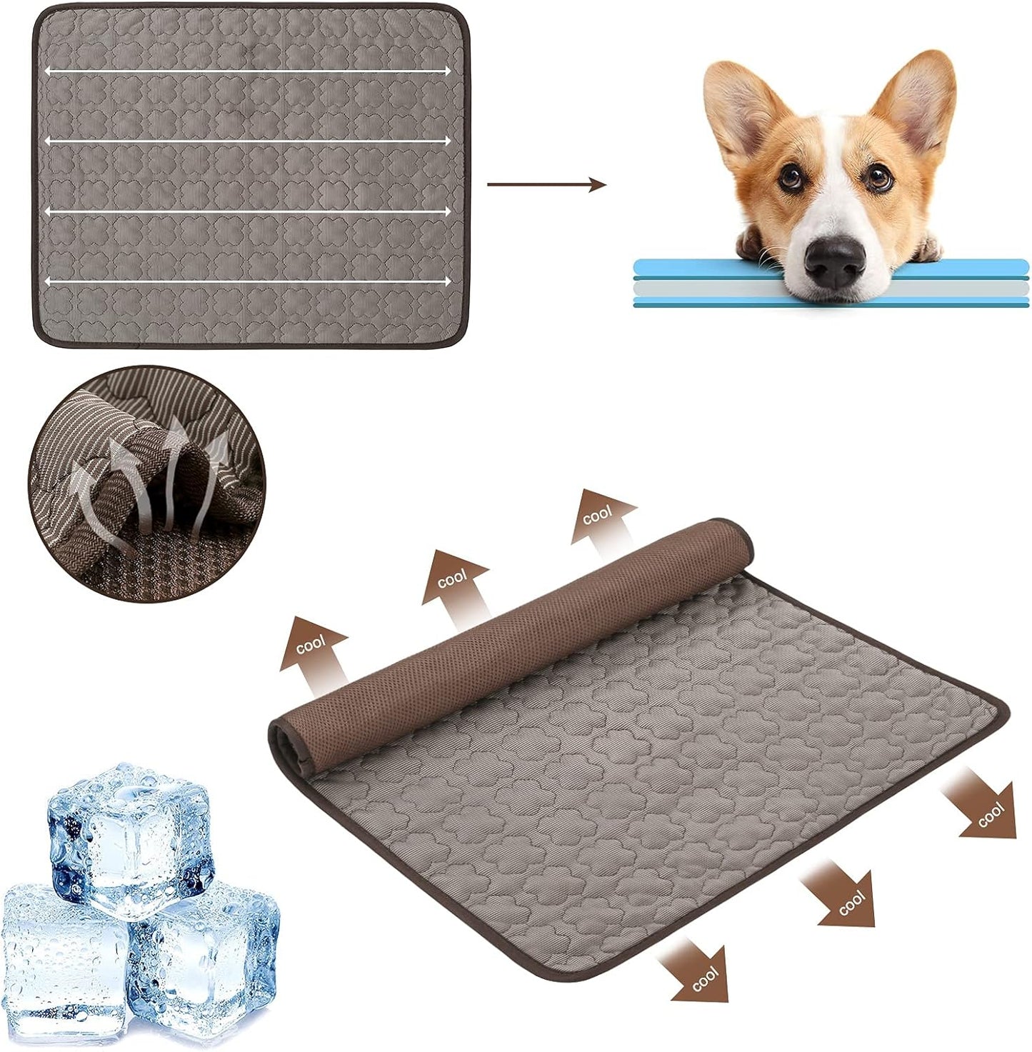 Dog Cooling Mat Pads Car Seat Pads Pet Dog Cat Litter Padskennel Pad Breathable Ice Silk Pet Bed