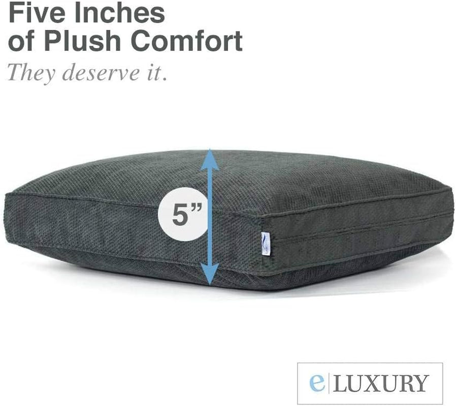 Dog Bed - Orthopedic Cluster Fiber Filling Pet Bed for Dogs & Cats - Waterproof Cotton Canvas Cover Featuring Livesmart Technology - Assembled in the USA - Small Medium & Large Size