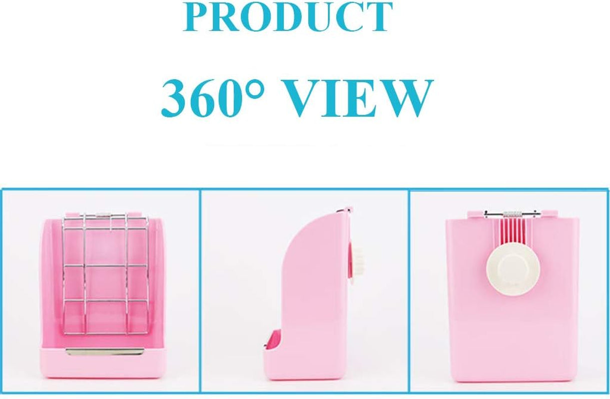 Rabbit Feeder Bunny Guinea Pig Hay Feeder, Hay Guinea Pig Hay Feeder, Chinchilla Plastic Food Bowl (Pink)