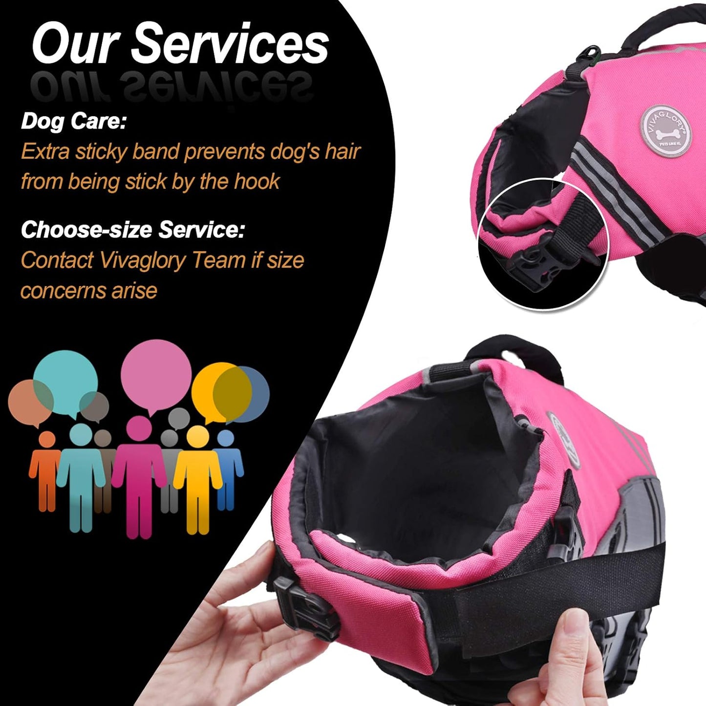 Sports Style Dog Life Jacket with Adjustable & Durable, Extra Flotation Swim Life Vest with Secure Fastening System for Medium Dogs, Pink