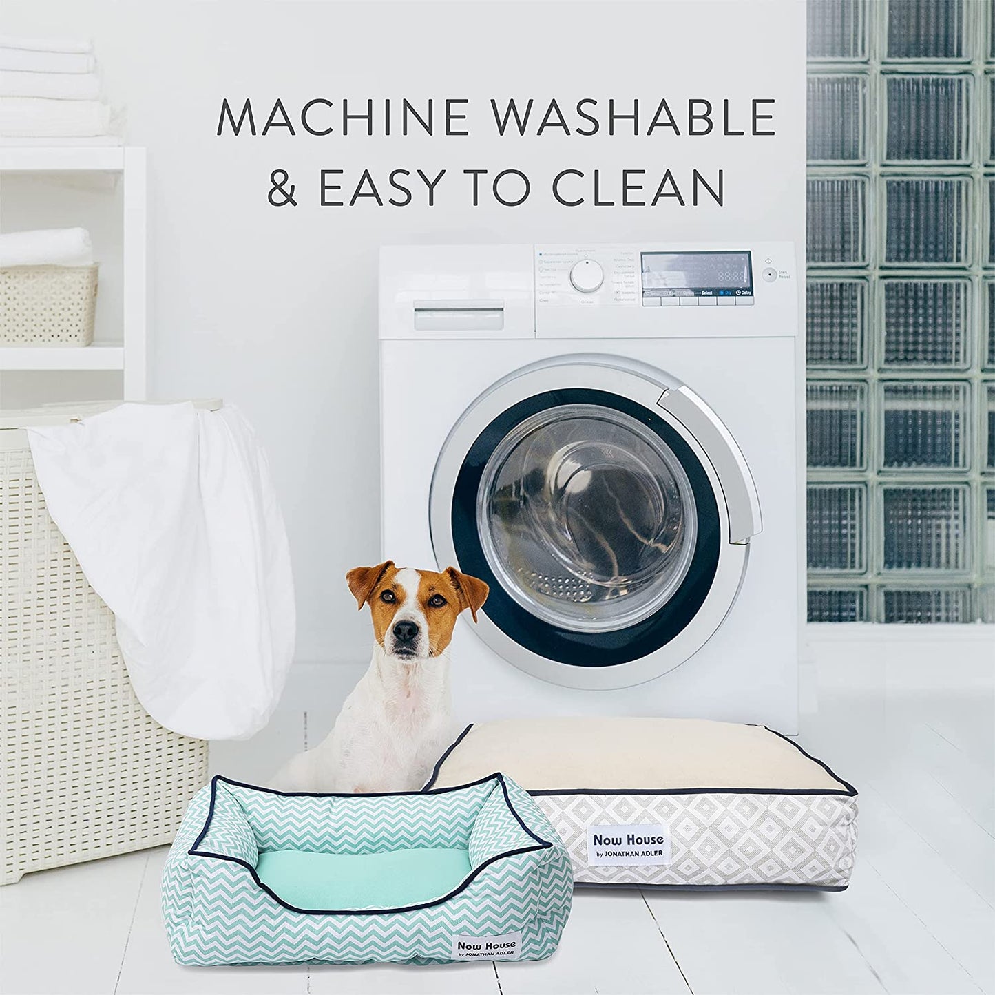 Now House for Pets Grey Diamond Cuddler Dog Bed, Small Dog Bed, Washable, Cotton/Poly Blend, 24.0"L X 19.0"W X 8.0"Th