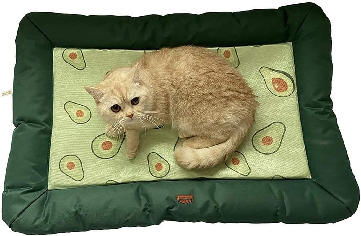 Summer Cat&Dog Bed All Season-Machine Wash & Dryer Friendly-Anti-Slip Pet Beds Avocado Series (Medium) Size27X19