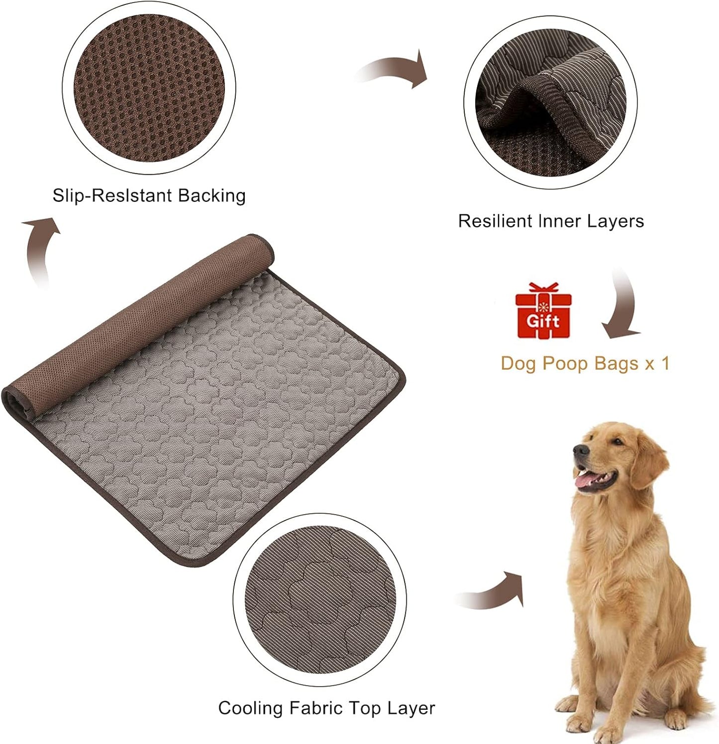 Dog Cooling Mat Pads Car Seat Pads Pet Dog Cat Litter Padskennel Pad Breathable Ice Silk Pet Bed