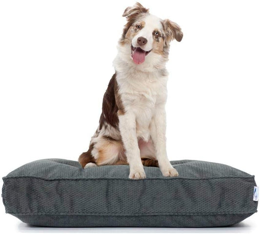 Dog Bed - Orthopedic Cluster Fiber Filling Pet Bed for Dogs & Cats - Waterproof Cotton Canvas Cover Featuring Livesmart Technology - Assembled in the USA - Small Medium & Large Size