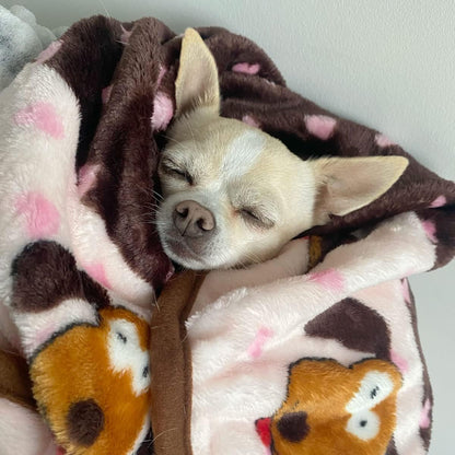 Snuggle Puppy Blanket for Pets - Cozy Dog Blanket for Small Dogs - Machine Washable Dog Blanket in Pink