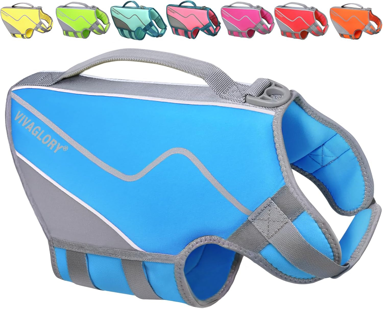 Neoprene Dog Life Vest, Dog Life Jacket for Swimming & Boating, Lightweight & Buoyancy for Puppy Doggy, Swimming Vest with Handle, XS, Blue