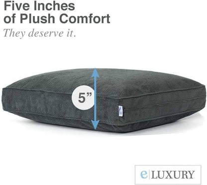 Dog Bed - Orthopedic Cluster Fiber Filling Pet Bed for Dogs & Cats - Waterproof Cotton Canvas Cover Featuring Livesmart Technology - Assembled in the USA - Small Medium & Large Size