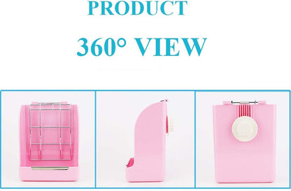 Rabbit Feeder Bunny Guinea Pig Hay Feeder, Hay Guinea Pig Hay Feeder, Chinchilla Plastic Food Bowl (Pink)