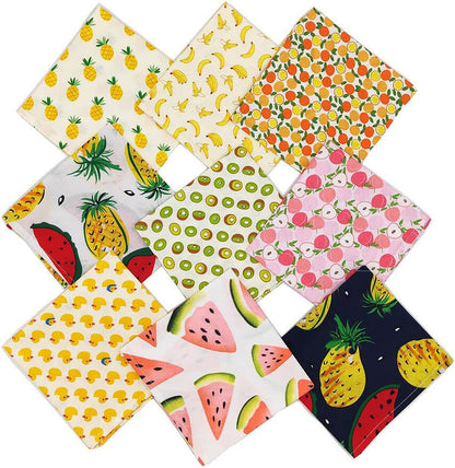 Dog Bandanas,8 Pcs Pet Bandanas Bulk Medium Dog Bandanas Fruit Pattern Summer Style Pet Triangle Bibs for Medium and Large Dog and Cat Pet Kerchief Scarf (Adjustable,Random Color)