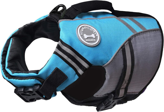 Sports Style Dog Life Vest, Dog Life Jacket for Swimming & Boating, Ripstop & Buoyancy for Puppy Doggy, Lifejacket with Handle, XS, Blue