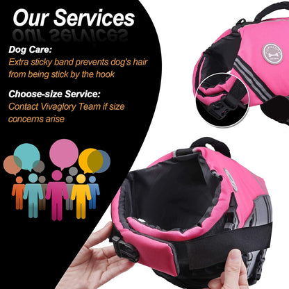 Sports Style Dog Life Jacket with Adjustable & Durable, Extra Flotation Swim Life Vest with Secure Fastening System for Medium Dogs, Pink