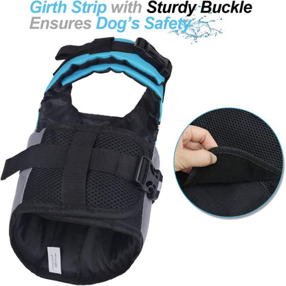 Sports Style Dog Life Vest, Dog Life Jacket for Swimming & Boating, Ripstop & Buoyancy for Puppy Doggy, Lifejacket with Handle, XS, Blue