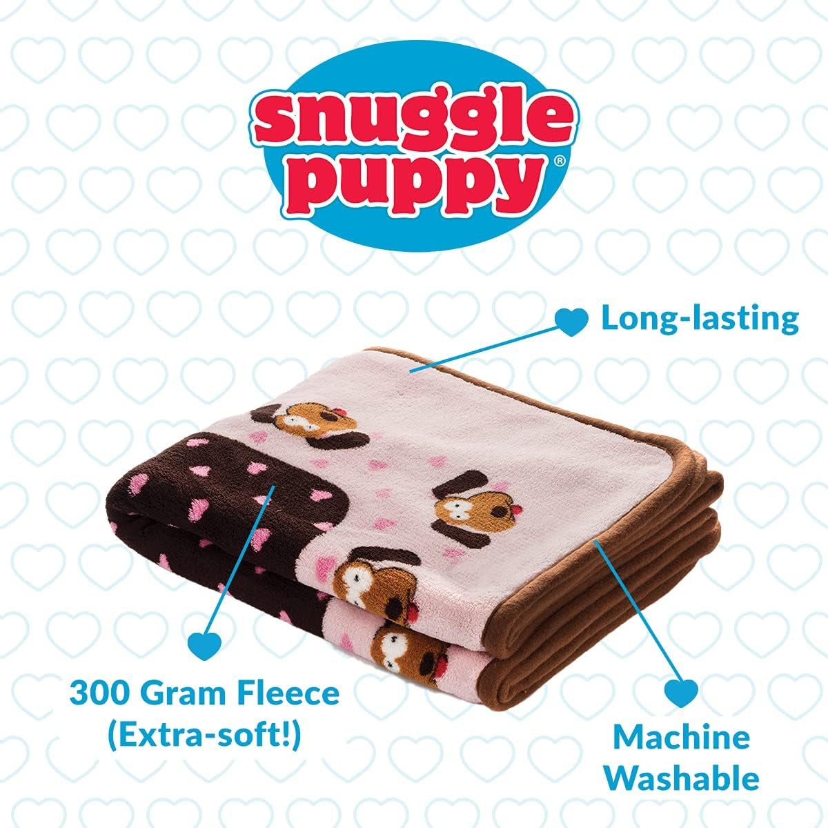 Snuggle Puppy Blanket for Pets - Cozy Dog Blanket for Small Dogs - Machine Washable Dog Blanket in Pink