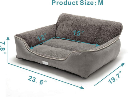 Pet Beds/Dog Beds, Self-Warming, Comfortable and Safety, Machine Wash & Dryer Friendly, Perfect Cushion Beds for Dogs and Cats (M(23.6" X 19.7" X 7.8"), Gray)