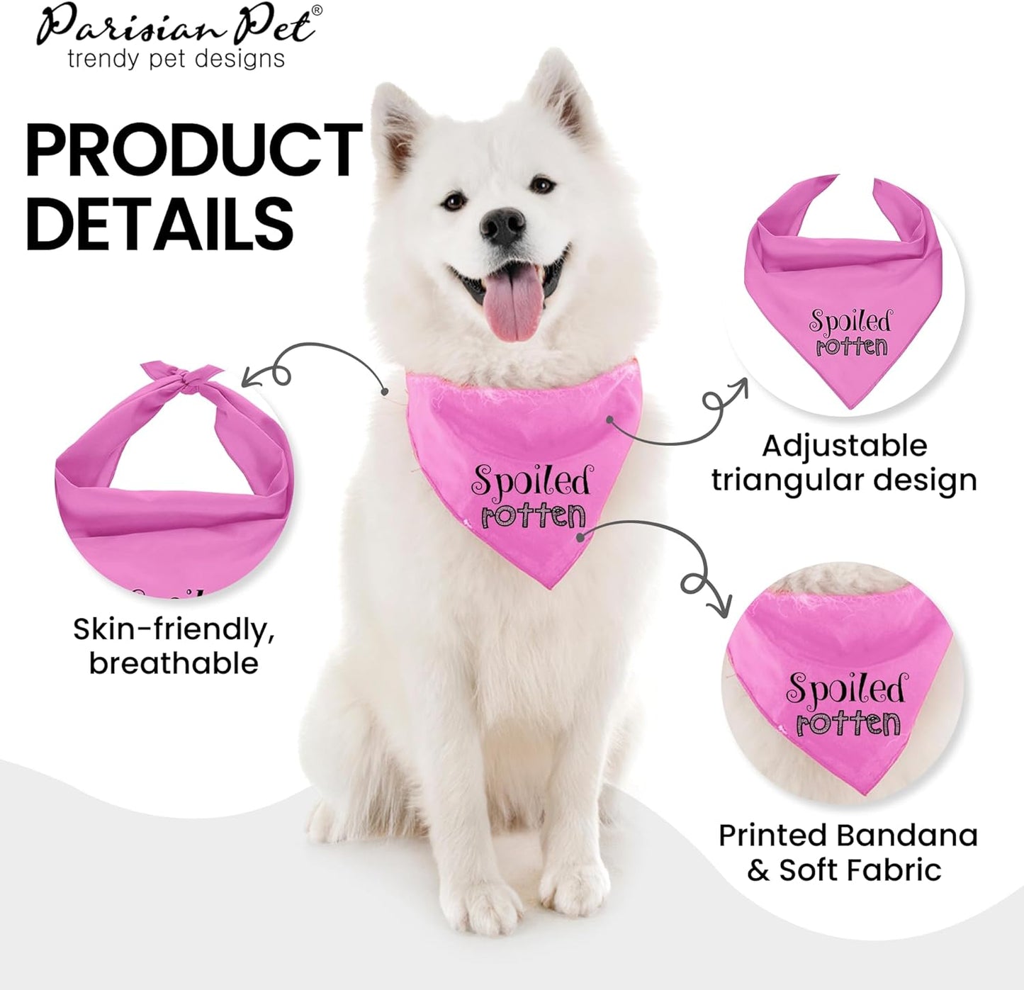 Spoiled Rotten Dog Bandana, Medium