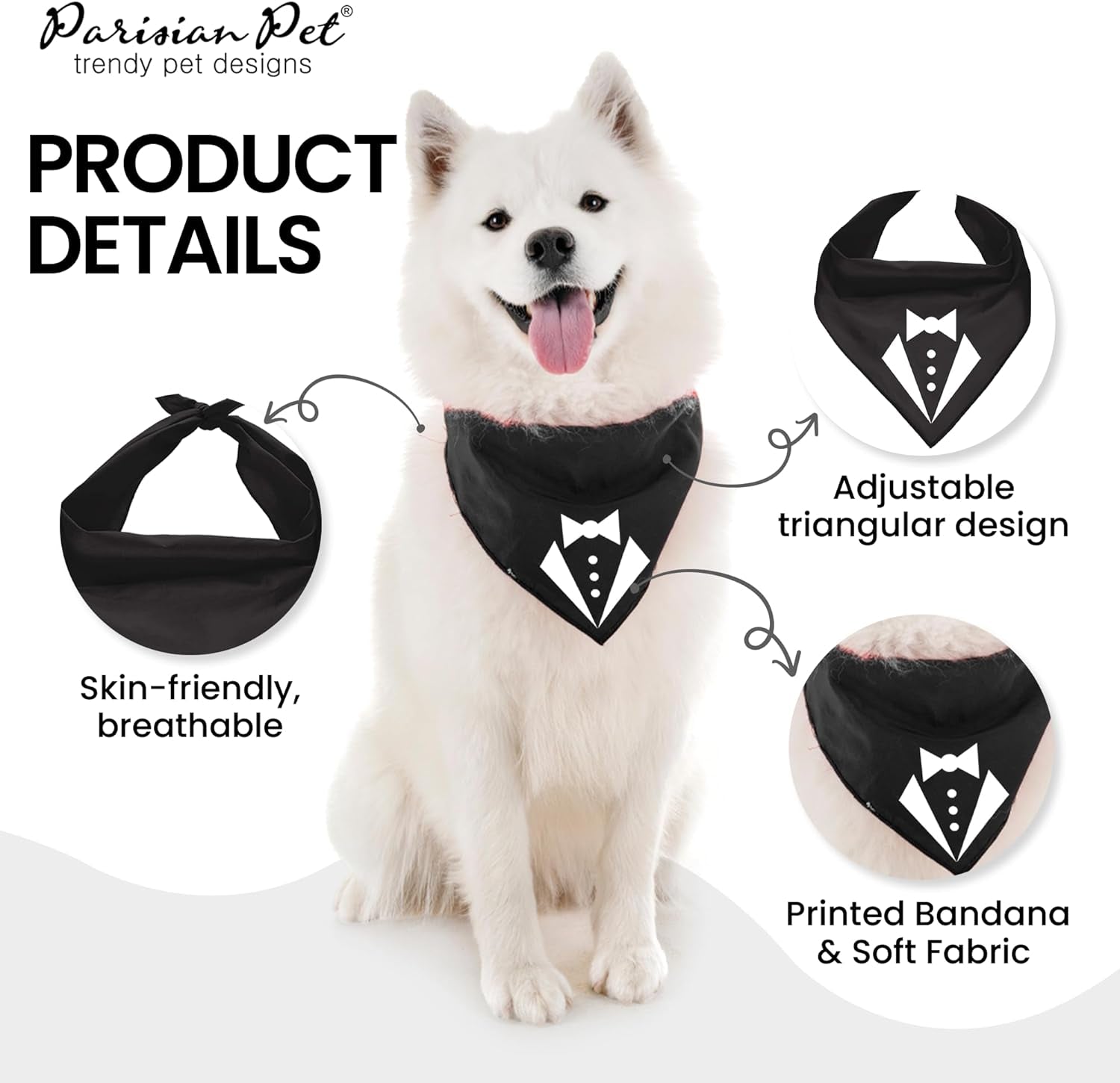 Tuxedo Dog Bandana, Medium